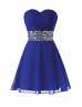 Chiffon Beads Sweetheart Neckline Short Prom Dress 